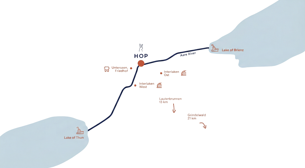 HOP Apartments Standort Karte Interlaken